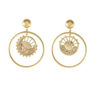 Celestial Hoop Gold Earrings